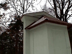 Sucer une bite, Éjaculation interne, Européenne, De plein air, Public, Rasée, Adolescente, Sous la jupe