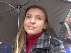 Real amateur czech chick sucks for a few bucks