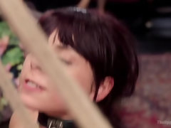 Anaal, Bondage discipline sadomasochisme, Gebondenheid, Vrouw, Straf, Ruw, Slaaf, Trio