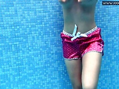 18 años, Morena, Hembra, Fetiche, Piscina, Coño, Hermanas, Solo