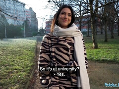 Grote lul, Pijpbeurt, Bruinharig, Sperma shot, Diep in de keel, Gezichtspunt, Openbaar, Ruw