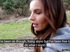 Bruinharig, Vriendin, Lesbisch, Likken, Buiten, Kut duiken