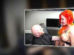 Redhead, big boobs, big cock