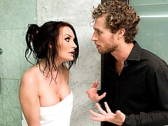 Sweet busty babes Alektra Blue and Nina Elle share a dick