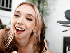 Breezy Bri is sucking and jerking cock till it cums