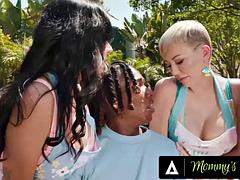 MOMMYS BOY - Angry MILFs Caught Stud Eating Their Contest Pies Now Want Payback! REVERSE GANGBANG