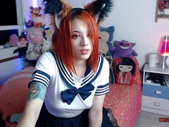 Foxy school girl without bra and panties