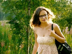 Amateur, Gros seins, Sucer une bite, Couple, Tchèque, Européenne, De plein air, Adolescente