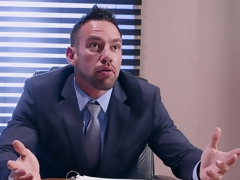 Grote mammen, Pijpbeurt, Bruinharig, Sperma shot, Geld, Kantoor, Panty, Secretaresse