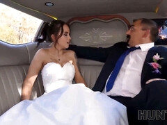 Random passerby scores luxurious bride in the wedding limo