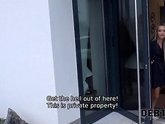 Beautiful blonde debtor has sex to avoid vehicle impoundment