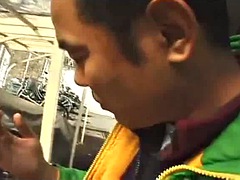 Asiatisch, Japanische massage, Im freien, Öffentlich