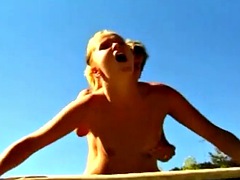 Hot blonde slut gets fucked hard on the tennis court