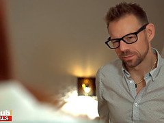 Blondine, Blasen, Hochschule, Hundestellung, Orgasmus, Rotschopf, Rasiert, Flotter dreier