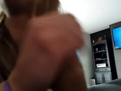 POV 19 Year Old Nympho Goddess Slurps Big Cock