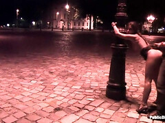 Beautiful Czech girl exposed on the streets at night!!!