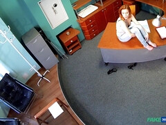 Amateur, Médecin, Pieds, Branlette thaïlandaise, Léchez, Bureau, Rousse roux, Uniforme