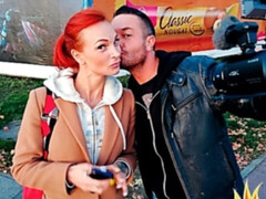 Verga grande, Mamada, Estilo perrito, Dinero, Al aire libre, Pelirrojo, Afeitado, Tímido