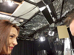 Amateurs gangbang party in tv studio