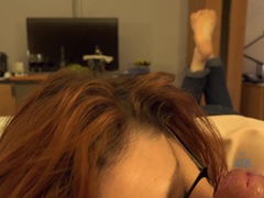 Leie, Blasen, Braunhaarige, Brille, Küssen, Lecken, Pov, Geschwollene nippel