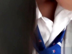 Mignonne, Queue, Femelle, Poilue, Japonaise, Masturbation, Orgasme, Uniforme