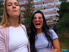 Alexis Crystal & Lexi Donna get wild in public & cum hard!