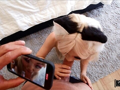 18 ans, Asiatique, Grosse bite, Blonde, Sucer une bite, Chinoise, Pov, Adolescente