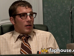 Sexy Secretary Swallows Boss's Huge Cock in Naughty Office Romp