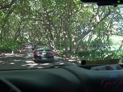 Amateur, Plage, Gros seins, Sucer une bite, Faciale, Petite amie, Orgasme, Pov