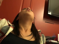 Badkamer, Bruinharig, Vies, Vriendin, Slipje, Gezichtspunt, Kut duiken, Tieten likken