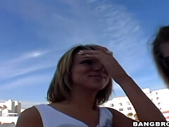 Grote lul, Grote mammen, Blond, Hd, Buiten, Gezichtspunt, Tatoeage, Trio