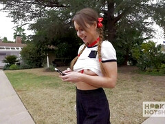 Taylor Sands gets her natural tits fondled & face jizzed on in hot first date hookup