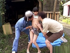 Tiny japanese outdoors fingered