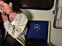 He publicly sucked her off and got fucked in the train carriage!