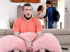 Curly-haired chick Kira Perez is taking a huge dick in her mouth