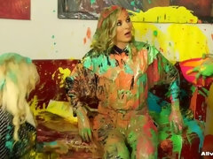 Zickenkampf, Leder, Satin, Nass