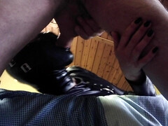 Rough Cock Sucking And Deep Throat On Black Fetish Outfit