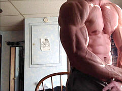 Muscle Corps - steaming stud flexing at home
