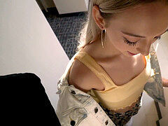 Real Teens - nice light-haired Lily Larimar pummeled During Casting