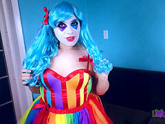 super-naughty Clown blows on balloons and hard-on! Can I make your lollipop POP!? *Short*