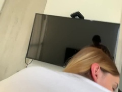 Caught my Big Tit StepSister masturbating while watching porn