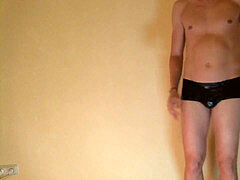 young shaved boy in latex trousers very first time rectal Part1
