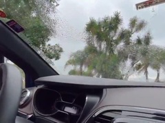 Amateur, Voiture, Masturbation, Orgasme, Public, Solo, Nénés, Mouillée