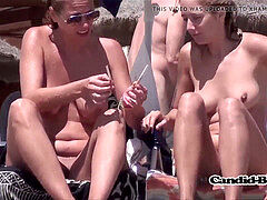 Nudist Horny Lesbian beach couple voyeur Beach spycam