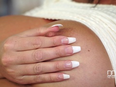 Arsch, Britisch, Milf, Natürlichen titten, Muschi, Rasiert, Socken, Solo