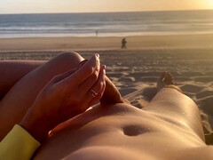 Compilation Of Masturbation On A Public Nudist Beach. Cum Three Times. Almost Catch By Strangers