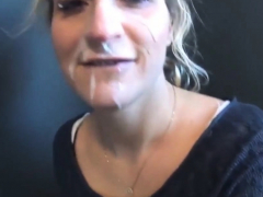 Blond, Pijpbeurt, Sperma shot, Sperma in gezicht, Handbeurt, Gezichtspunt, Realiteit, Tiener