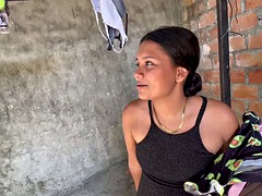My Horny Neighbor I Ask Her to Wash My Clothes and I Pay Her with Semen on Her Face