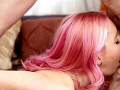 Pink haired chick Aaliyah Love banged and licked for Thanksgiving