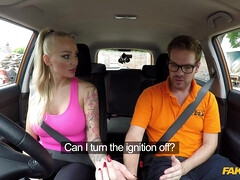 Big Knockers Babe Rides To Pass Fake Driving School